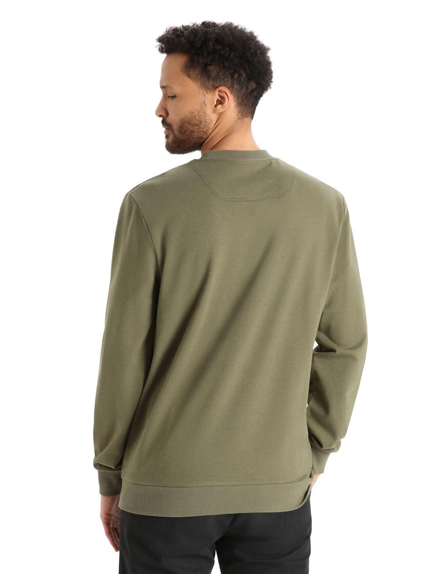 Men's Icebreaker Merino Central II Long Sleeve Sweatshirt Hoodie Loden | CA 1671OKIR